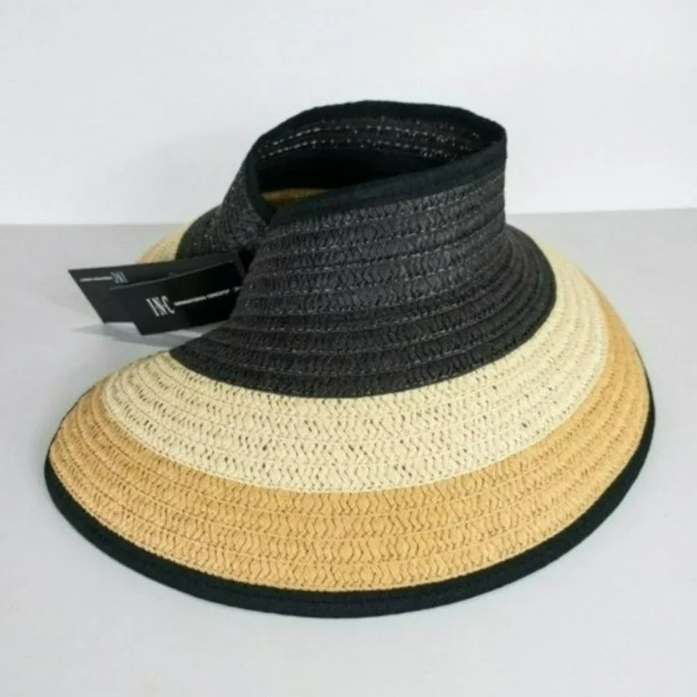 INC International Concepts Ombre-Stripe Roll-up Visor - Picture 2 of 3